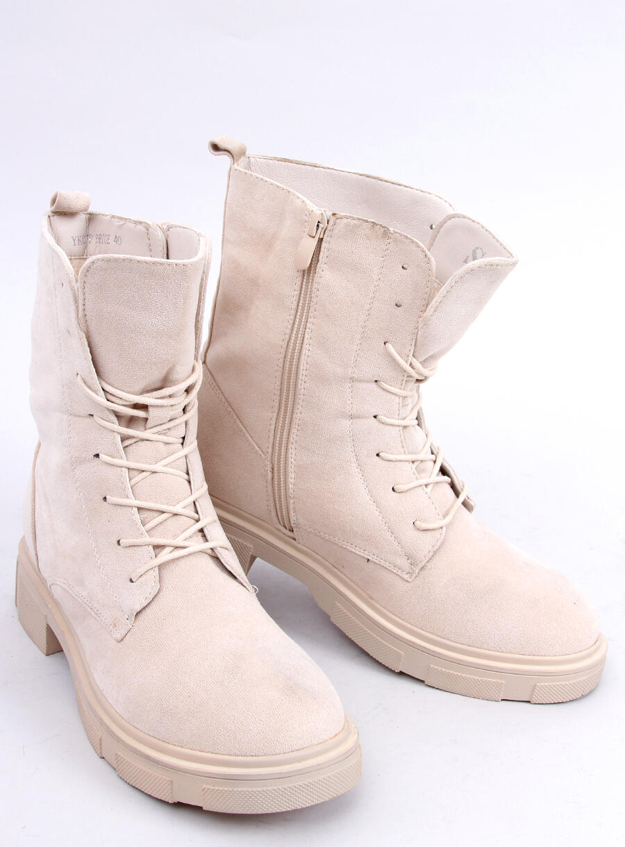Botki sznurowane zamszowe LAVEY BEIGE