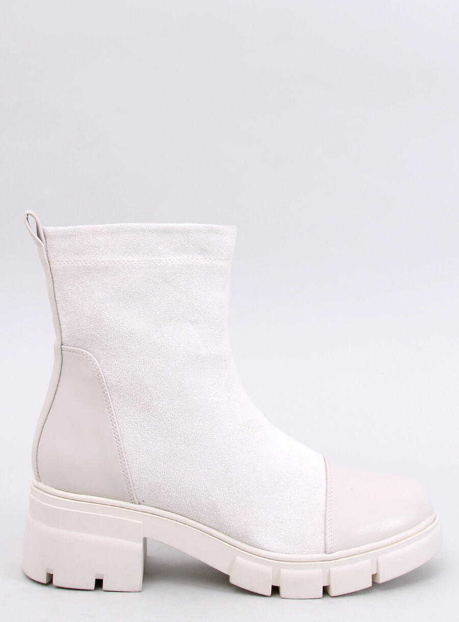 Botki na szerokim obcasie OLSON BEIGE