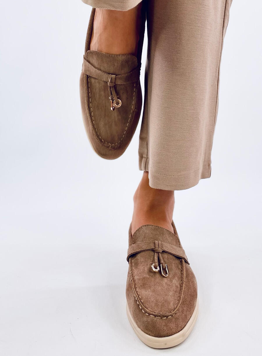 Miękkie mokasyny zamszowe ROBINS KHAKI