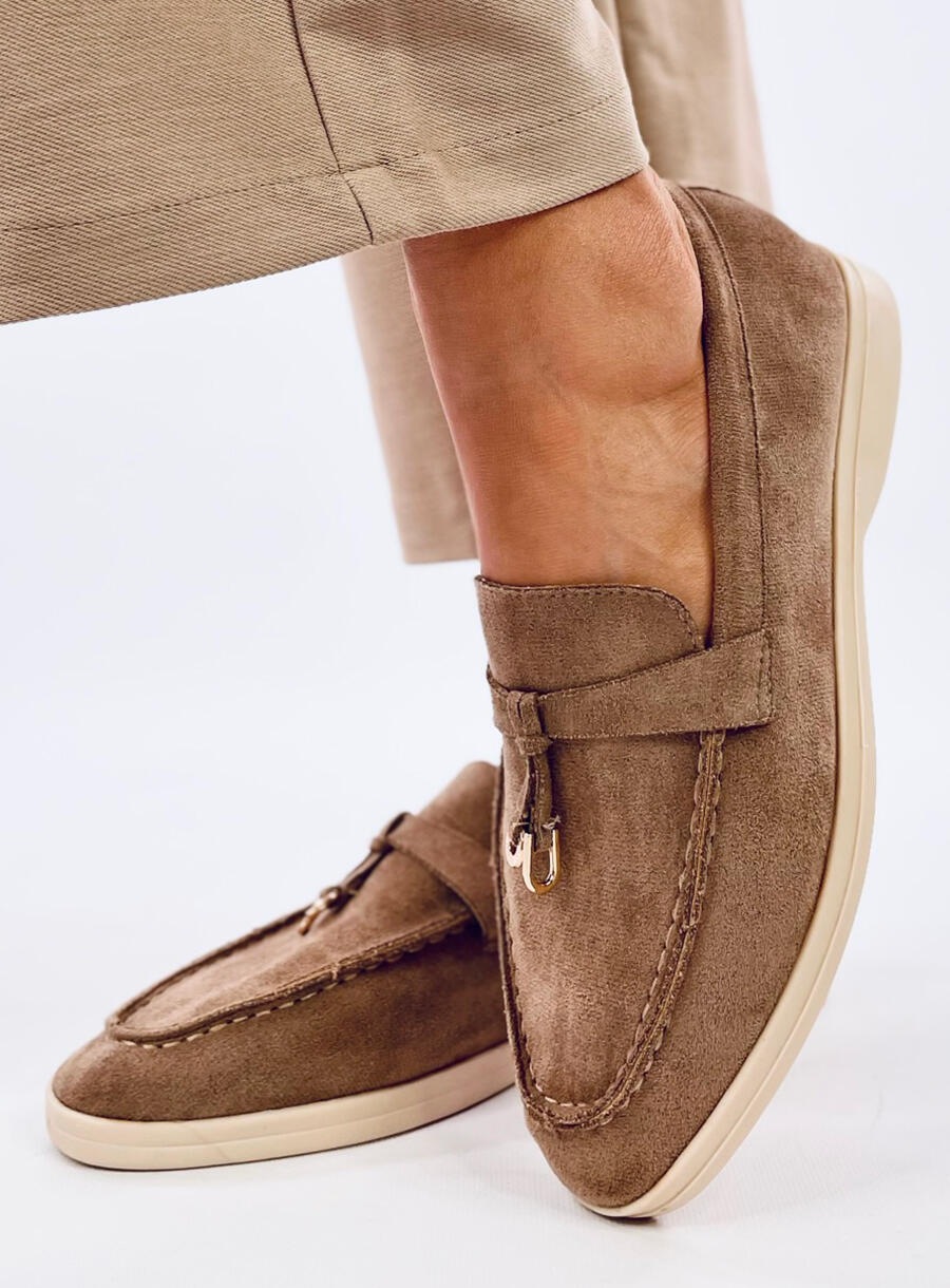 Miękkie mokasyny zamszowe ROBINS KHAKI