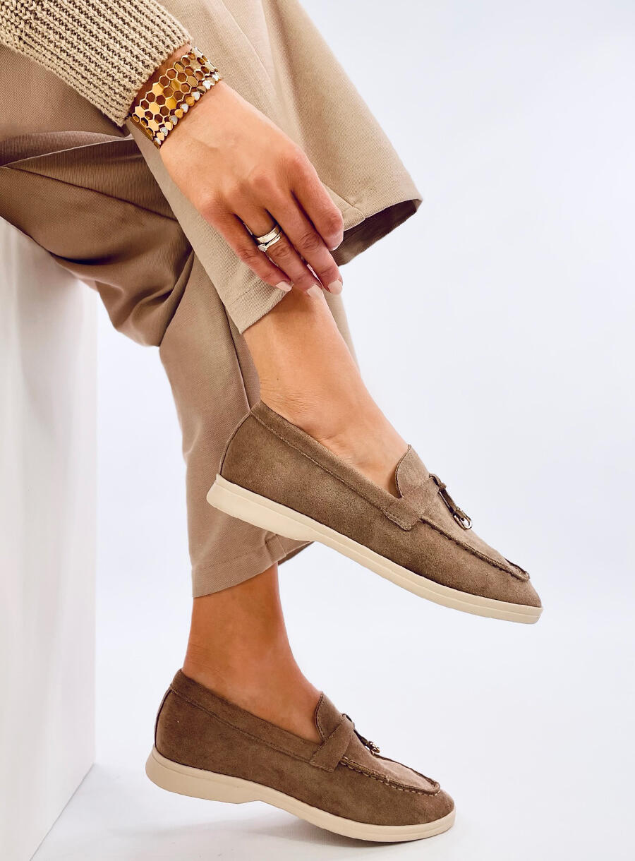 Miękkie mokasyny zamszowe ROBINS KHAKI