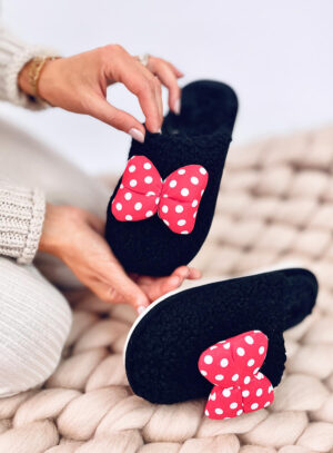 Kapcie dziecięce z kokardką CHILD CZARNE