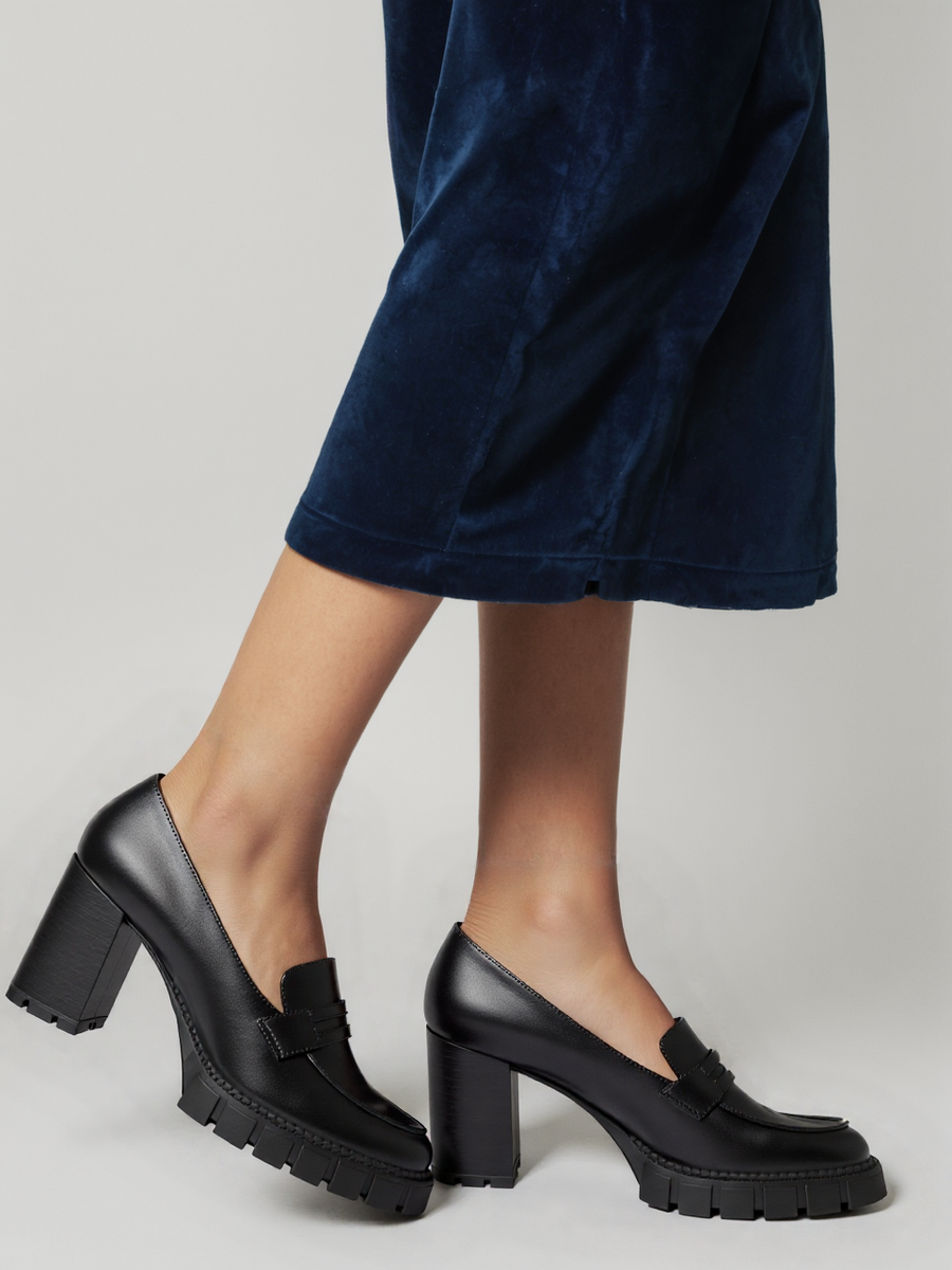 Damskie Czółenka MILENA BLACK PU – Eleganckie Buty na Obcasie