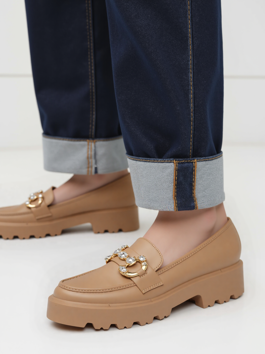 Damskie Mokasyny ELEGANZE KHAKI