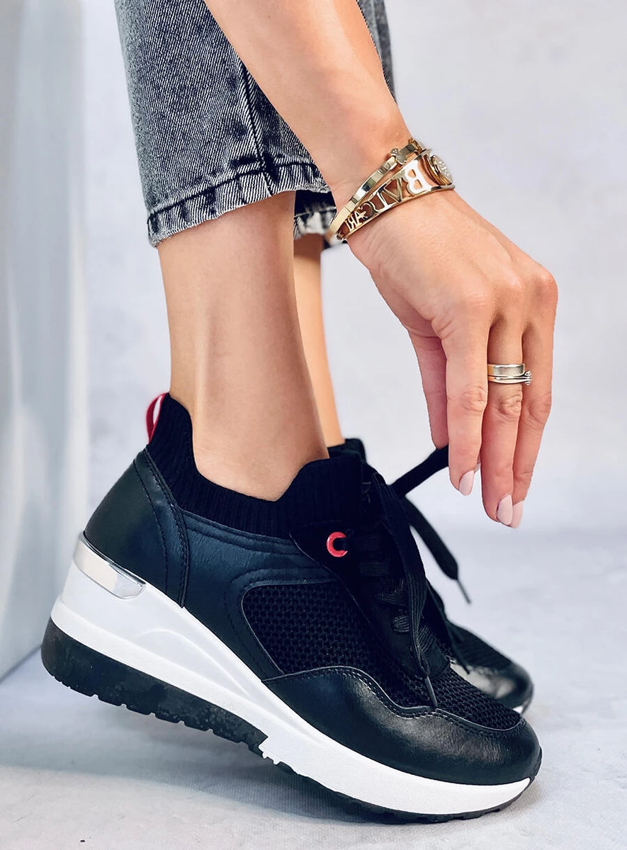Sneakersy na koturnie FENIX BLACK