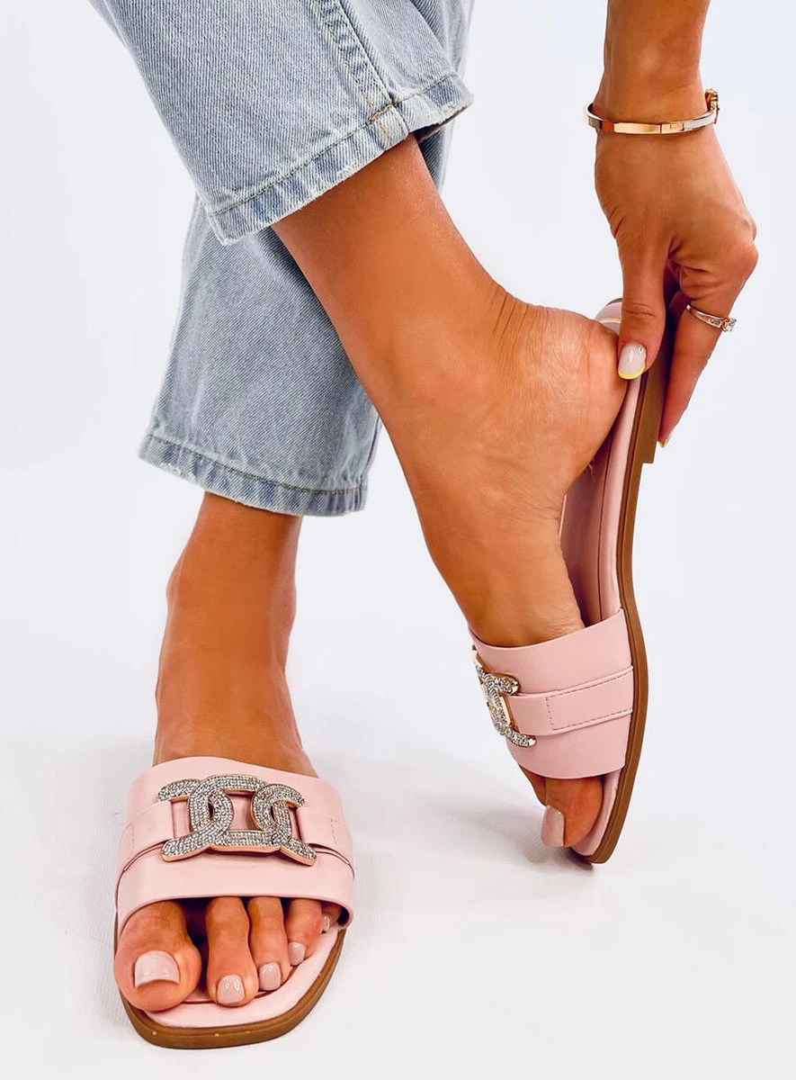 Klapki z cyrkoniami MILLE PINK