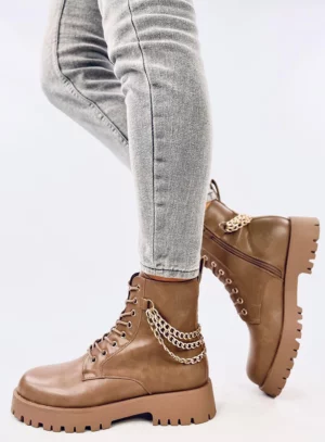 Botki glany z łańcuszkami TOKIO KHAKI