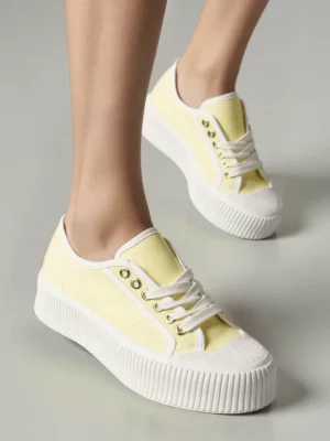 Trampki damskie na platformie DORS YELLOW