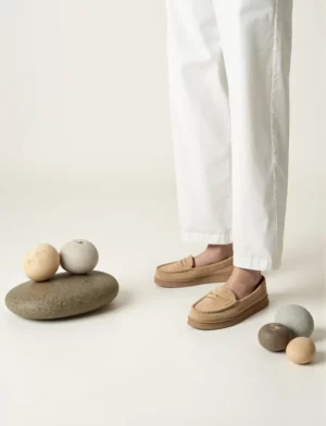 Damskie Mokasyny – Beżowe