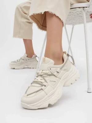 Sneakersy damskie na platformie LANCASIS BEIGE
