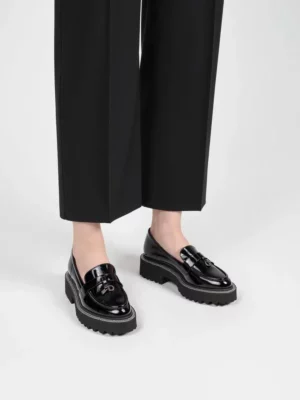 Damskie Lakierowane Mokasyny NOXIA BLACK