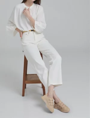 Damskie Sneakersy AZURA BEIGE – Wygodne Buty na Rzepy