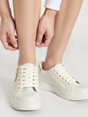 Damskie Sneakersy SAVONA BEIGE – Stylowe Buty na Platformie