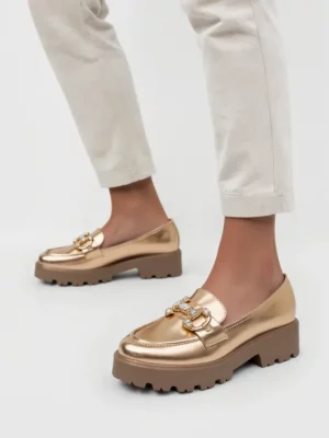 Damskie Mokasyny ELEGANZE CHAMPAGNE