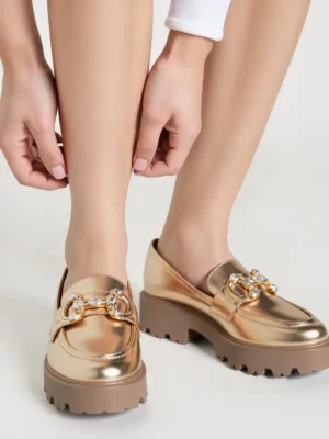 Damskie Mokasyny ELEGANZE CHAMPAGNE