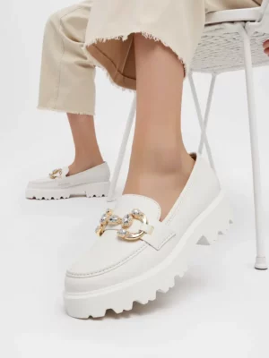 Damskie Mokasyny ELEGANZE WHITE