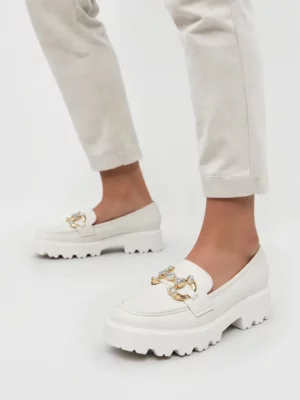 Damskie Mokasyny ELEGANZE WHITE