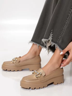 Damskie Mokasyny ELEGANZE KHAKI