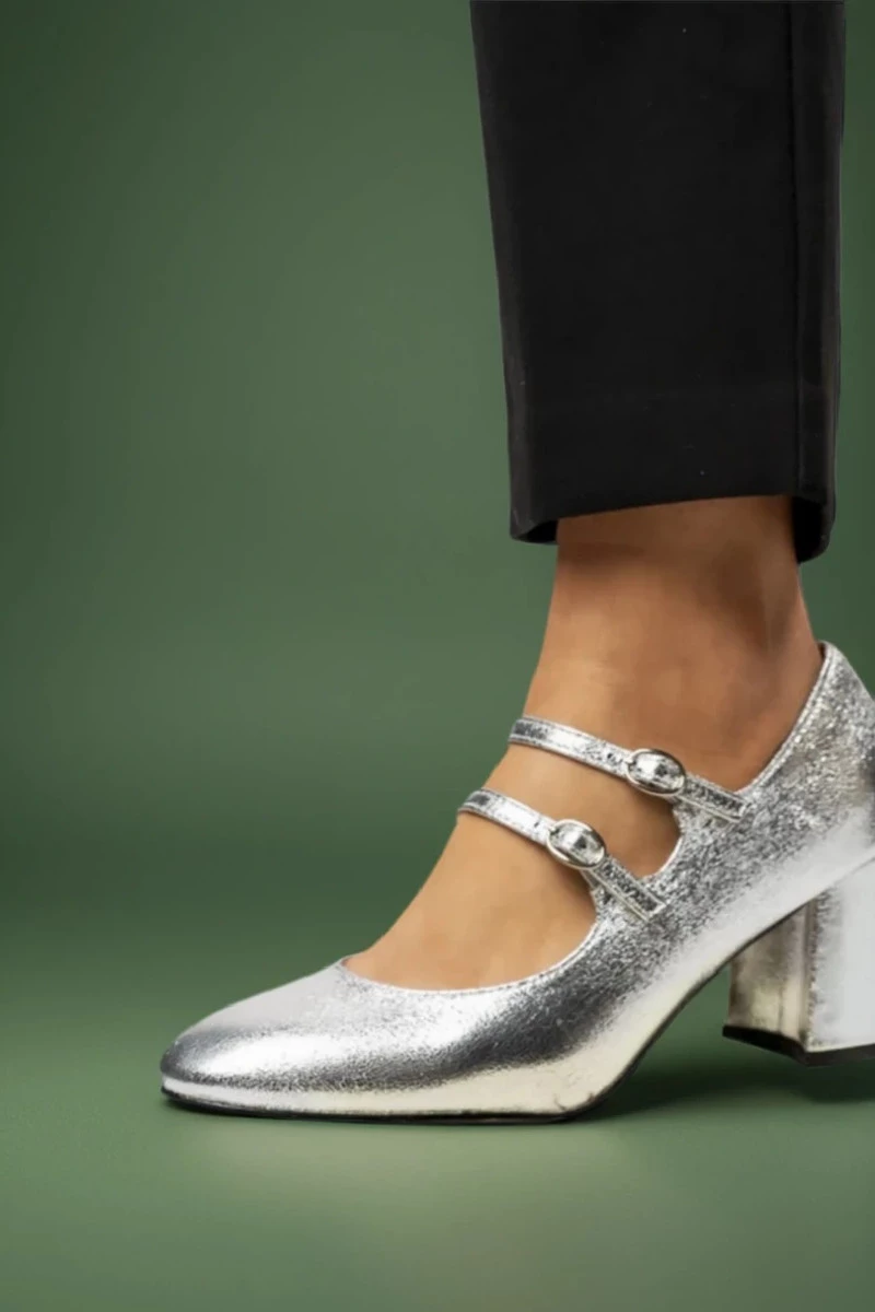 Damskie Czółenka DOLLY SILVER – Błysk Retro w Nowoczesnym Stylu