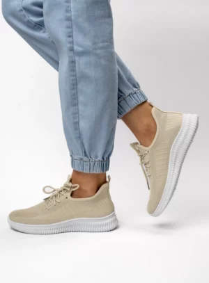 Damskie Sneakersy LINA BEIGE – Codzienna Lekkość i Naturalny Styl
