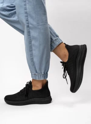 Damskie Sneakersy LINA BLACK – Minimalizm i Komfort na Co Dzień