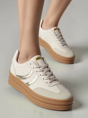 Damskie Sneakersy LUMI Beige/Lt.Gold