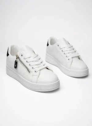 Damskie Sneakersy ZIPPY WHITE BLACK – Nowoczesny Design i Miejski Komfort