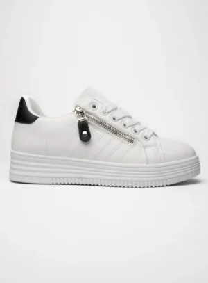 Damskie Sneakersy ZIPPY WHITE BLACK – Nowoczesny Design i Miejski Komfort