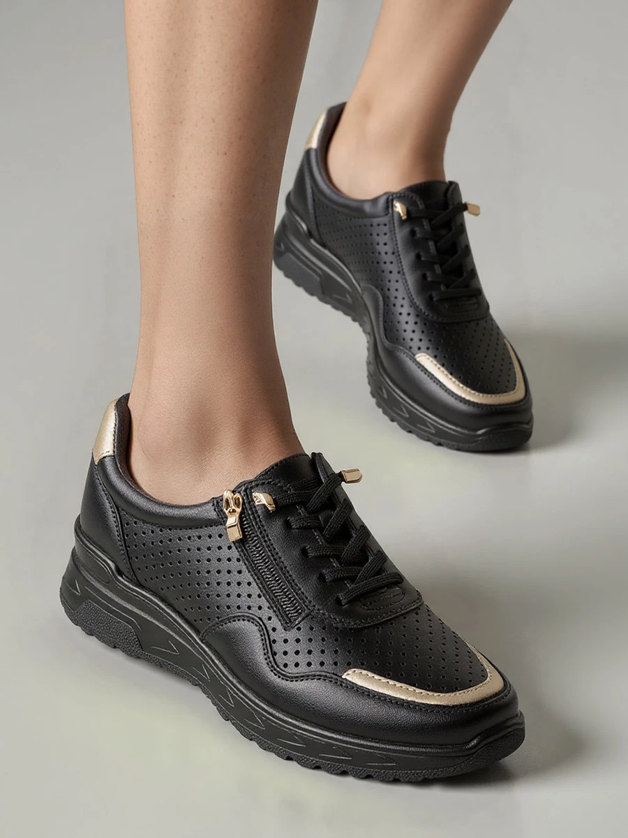 Damskie Sneakersy AVERIA BLACK – Elegancja i Komfort na Co Dzień