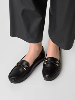 Damskie Mokasyny AMELIA BLACK – Subtelna Elegancja i Codzienny Komfort