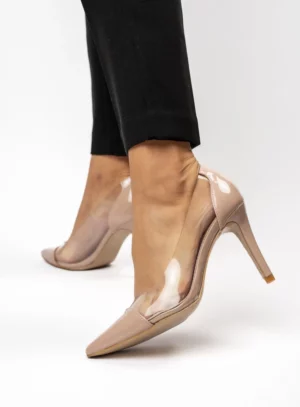 Damskie Szpilki ARIANA NUDE – Transparentna Elegancja i Subtelny Urok