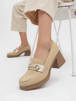 Damskie Loafersy ROYCE KHAKI – Nowoczesna Klasyka z Nutą Stylu