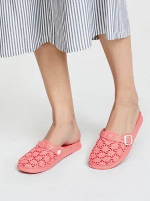 Damskie Klapki FLOWER BUCKLE FUCHSIA
