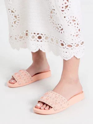 Klapki RUFFLE SLIDE PINK