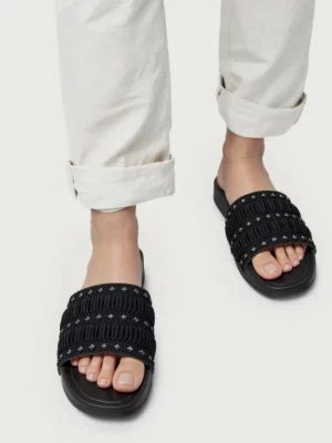 Klapki RUFFLE SLIDE BLACK