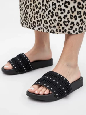 Klapki RUFFLE SLIDE BLACK