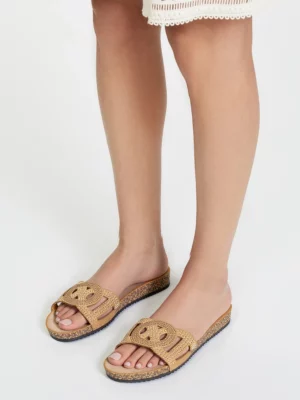 Damskie Ażurowe Klapki CELEST BROWN