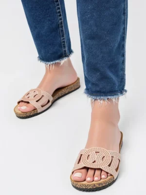 Damskie Ażurowe Klapki CELEST PINK