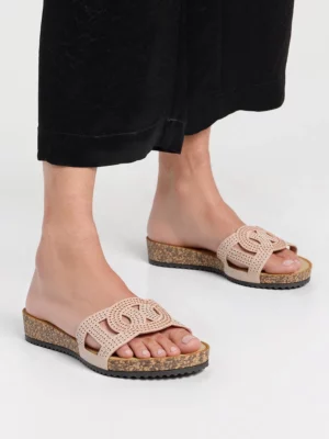 Damskie Ażurowe Klapki CELEST PINK