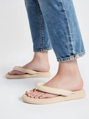 Damskie klapki MONA BEIGE