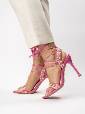 Sandały Kwiatowe Fushia