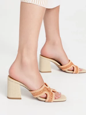 Damskie Klapki na Obcasie LUMINA ORANGE