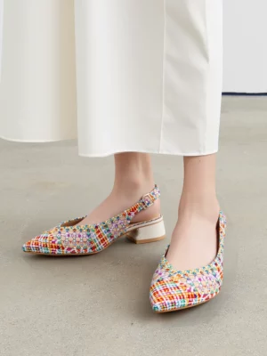 Damskie Ażurowe Sandały na Niskim Obcasie LUCIA MULTI