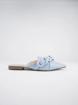 Klapki Elegancka Kokarda Niebieskie