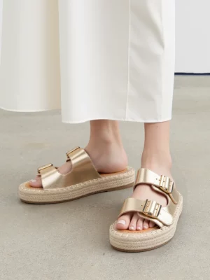 Klapki Złociste Luksus - Złoty