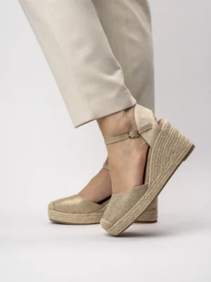 Damskie Espadryle na Koturnie WILD ELEGANCE GOLD