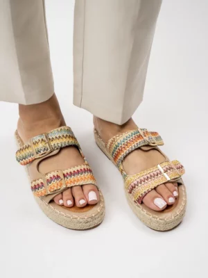 Klapki Boho Chic Khaki