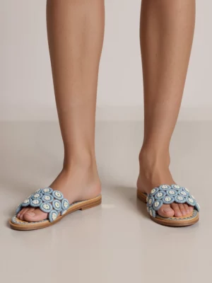 Klapki Kwiatowe Misty Blue