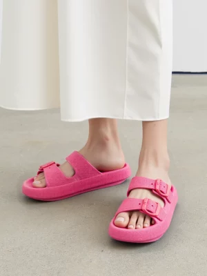 Klapki Letnie Komfortowe Fuchsia