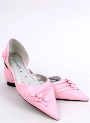 Czółenka damskie na płaskim obcasie 39029-8A PINK